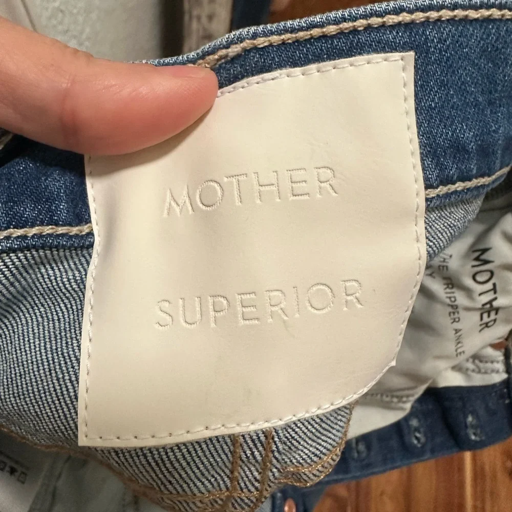 MOTHER Indigo Straight Leg Jeans tripper ankle fray 26 - Picture 12 of 13